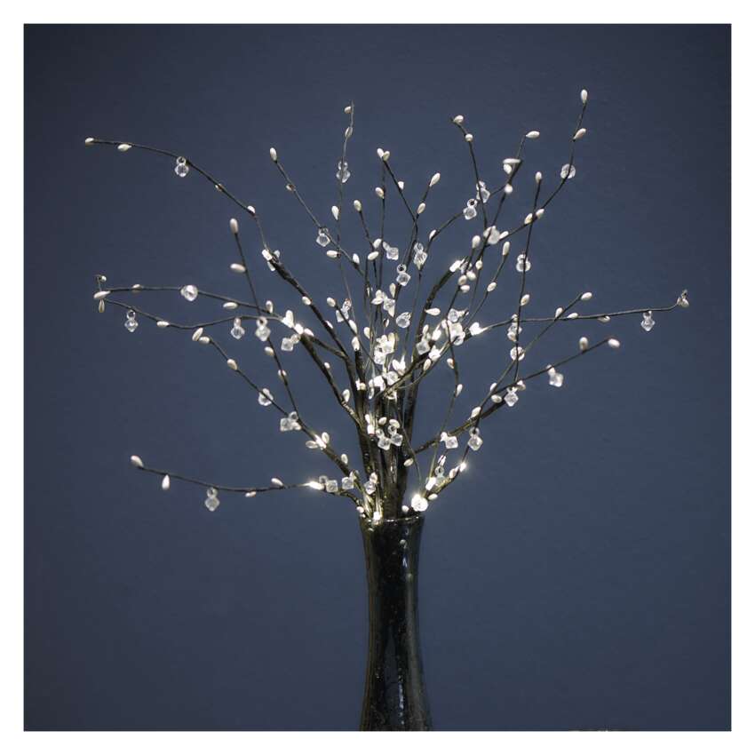 LED Zweig mit 60 warmweiss, Timer DE AA, | Perlen, EMOS 3x cm, Innen