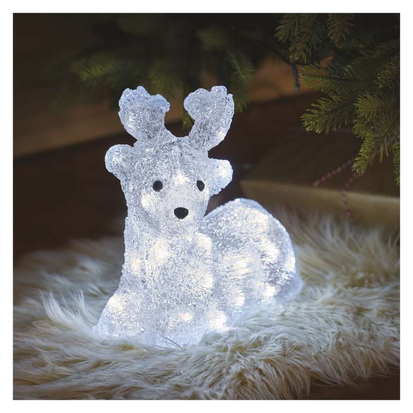 LED Weihnachtlicher Hirsch, 27 cm, Außen und Innen, Kaltweiß, Timer | EMOS  DE