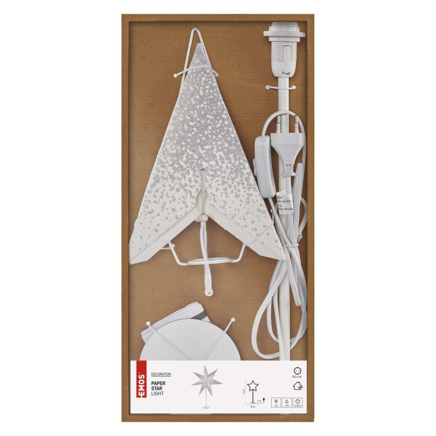 LED Papierstern mit Ständer, 45 cm, Innen
