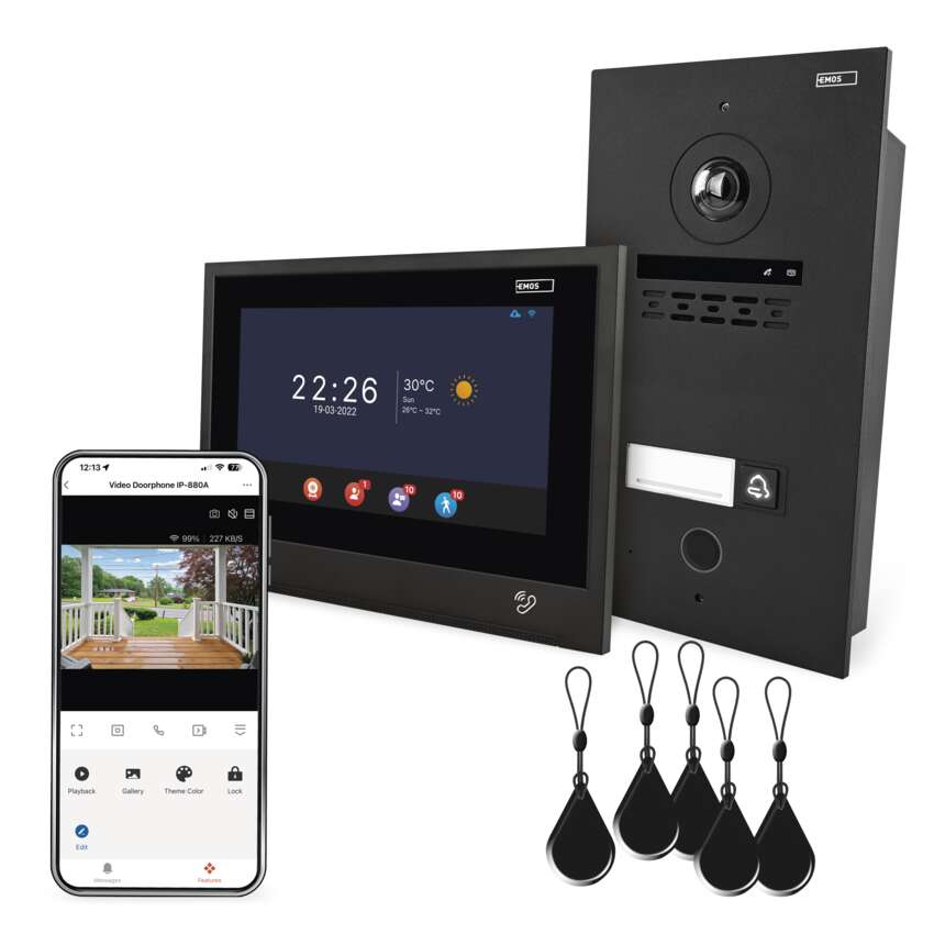 Sada domáceho videovrátnika EMOS GoSmart IP-880A 2WIRE s WiFi