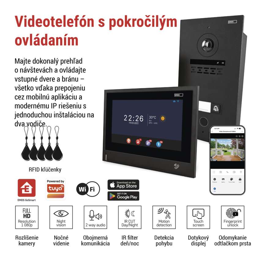 Ovládanie videovrátnika GoSmart IP-880A cez mobilnú aplikáciu EMOS GoSmart