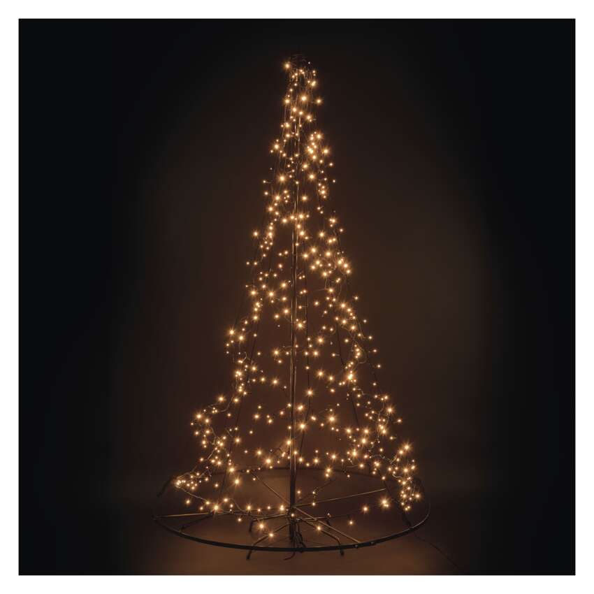 LED Weihnachtsbaum Metall, 180 cm, Außen und Innen, warmweiss, Timer