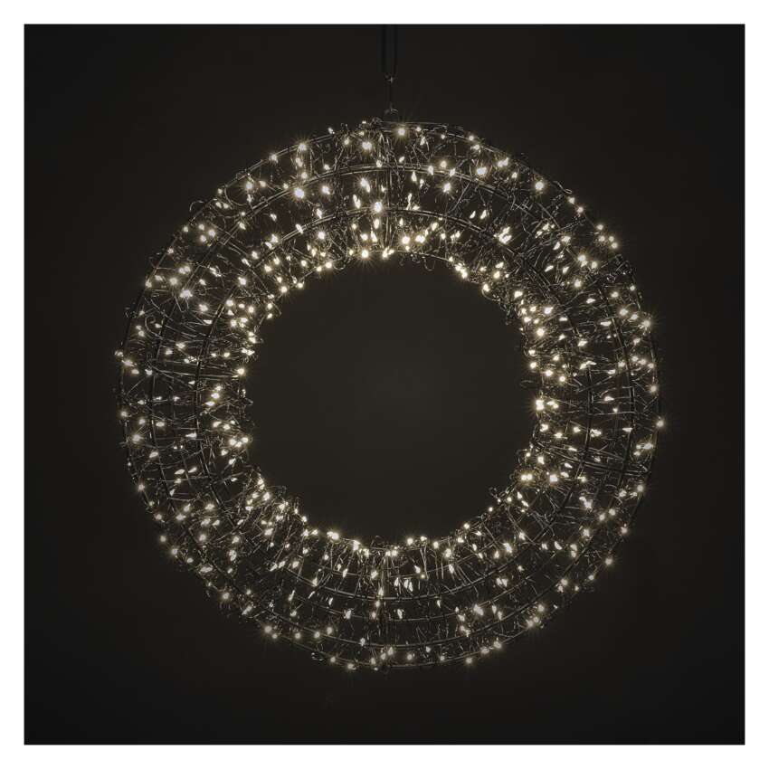 LED Deko – Adventskranz, 480 LED, Außen und Innen, warmweiß
