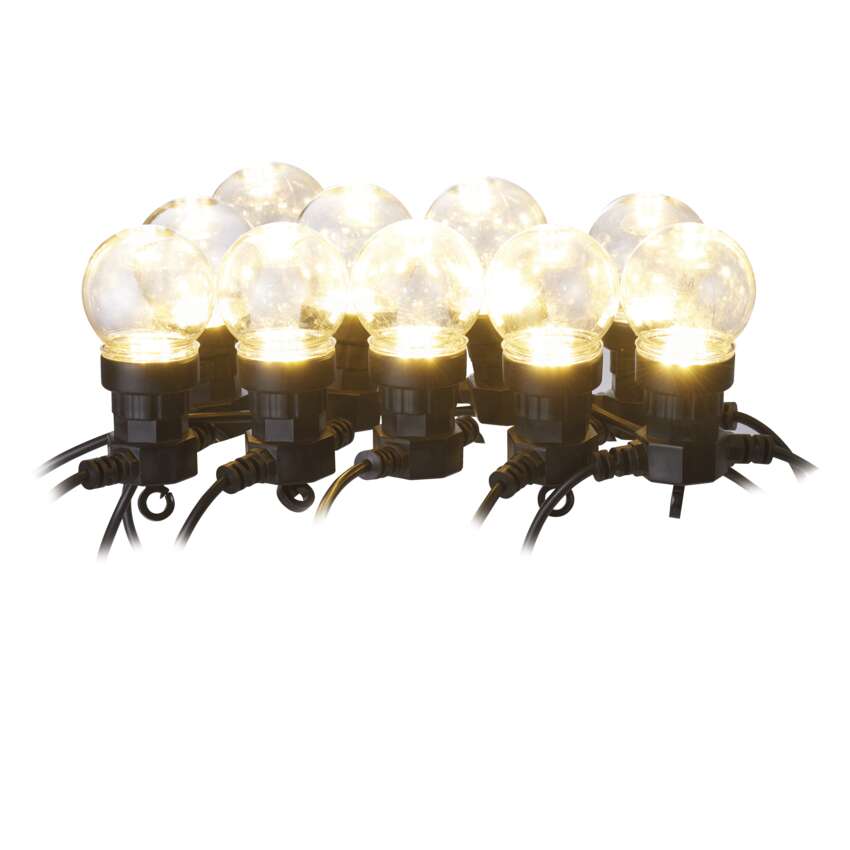 LED světelný řetěz – 10x párty žárovky čiré, 5 m, venkovní i vnitřní, teplá bílá – EMOS DCPW02 – fotografie a provedení výrobce