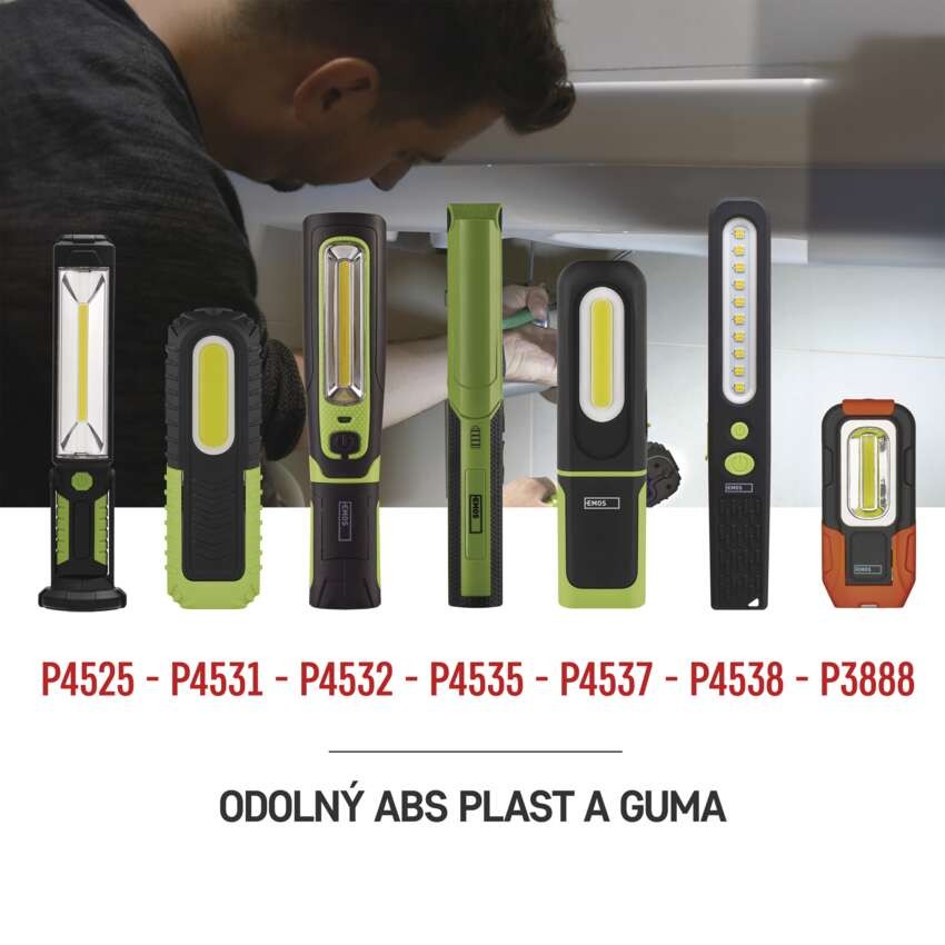 COB LED + LED nabíj. prac. svietidlo P4531, 400 lm, 2000 mAh