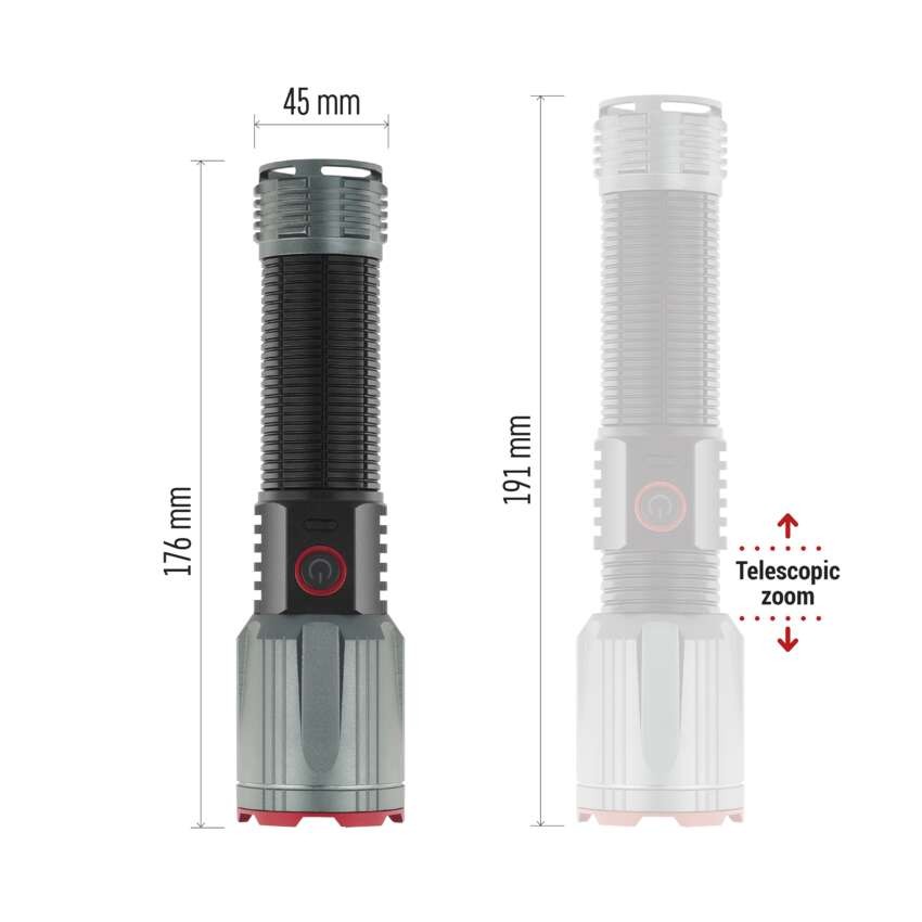 LED nabíjecí kovová svítilna 3000 lm, 5000 mAh