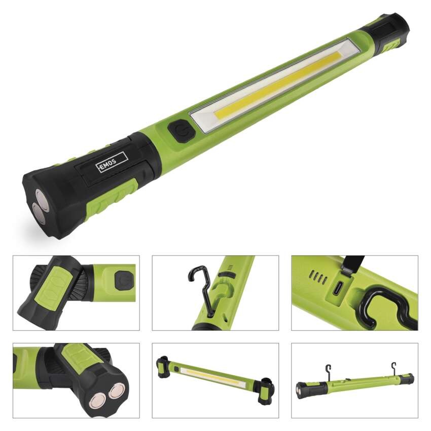 Nabíjacie prac. svietidlo COB LED P4545, 1000 lm, 2600 mAh