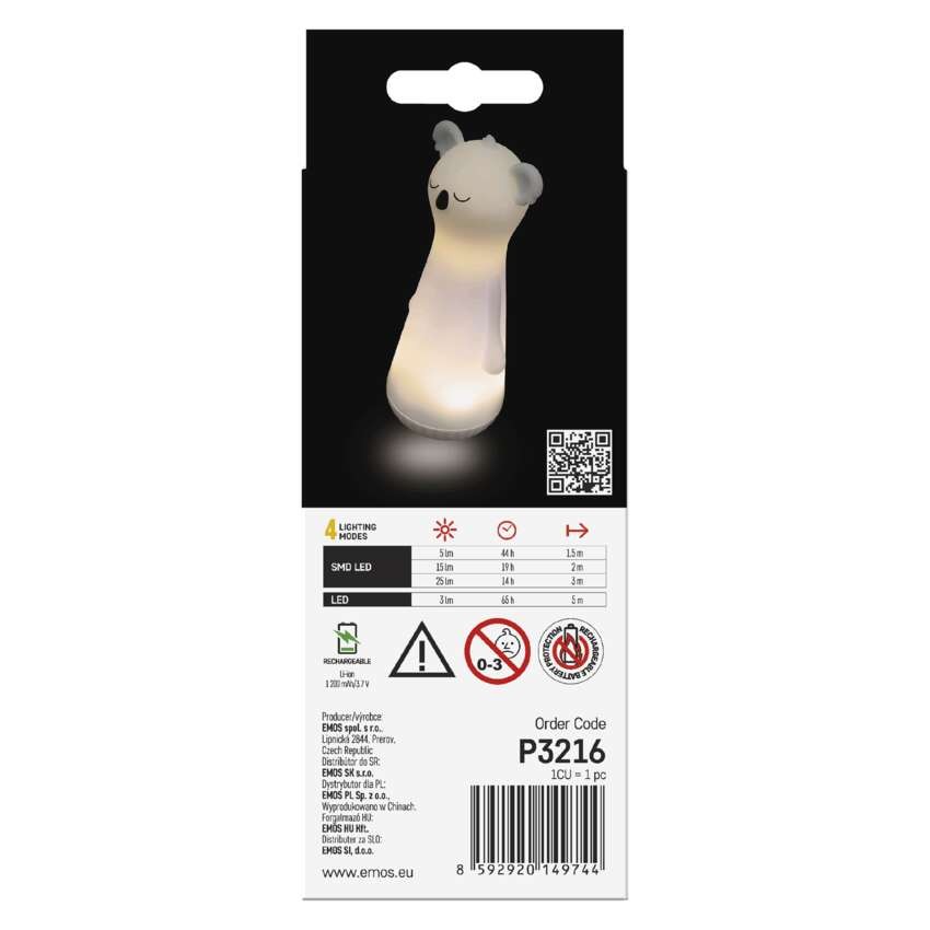 LED újratölthető zseblámpa P3216 éjszakai világítással, 1000 lm, 2600 mAh