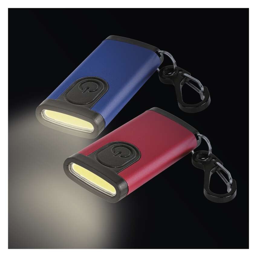 Įkraunamas mini LED žibintuvėlis - raktų pakabukas, 100 lm, 12 vnt., vitrininė dėžutė