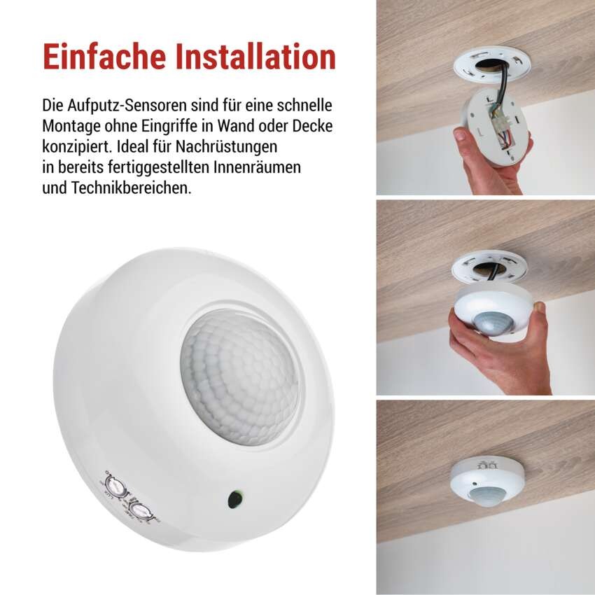 Bewegungsmelder (PIR-Sensor) IP20 1200W Weiss