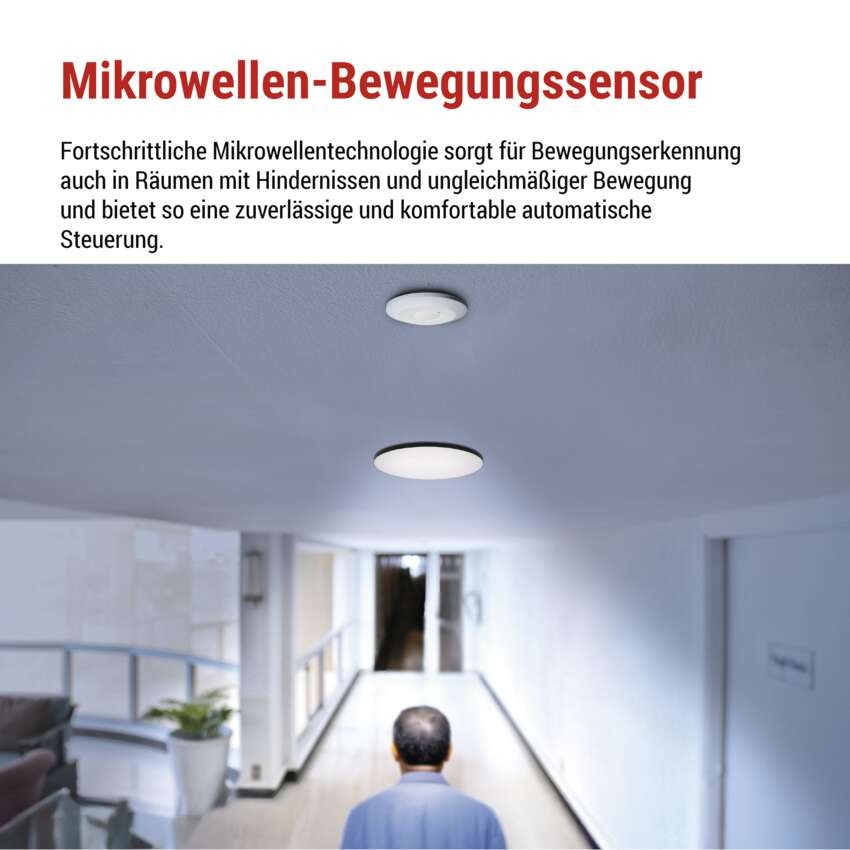 Mikrowellensensor (Bewegungsmelder) IP20 2000W, weiß
