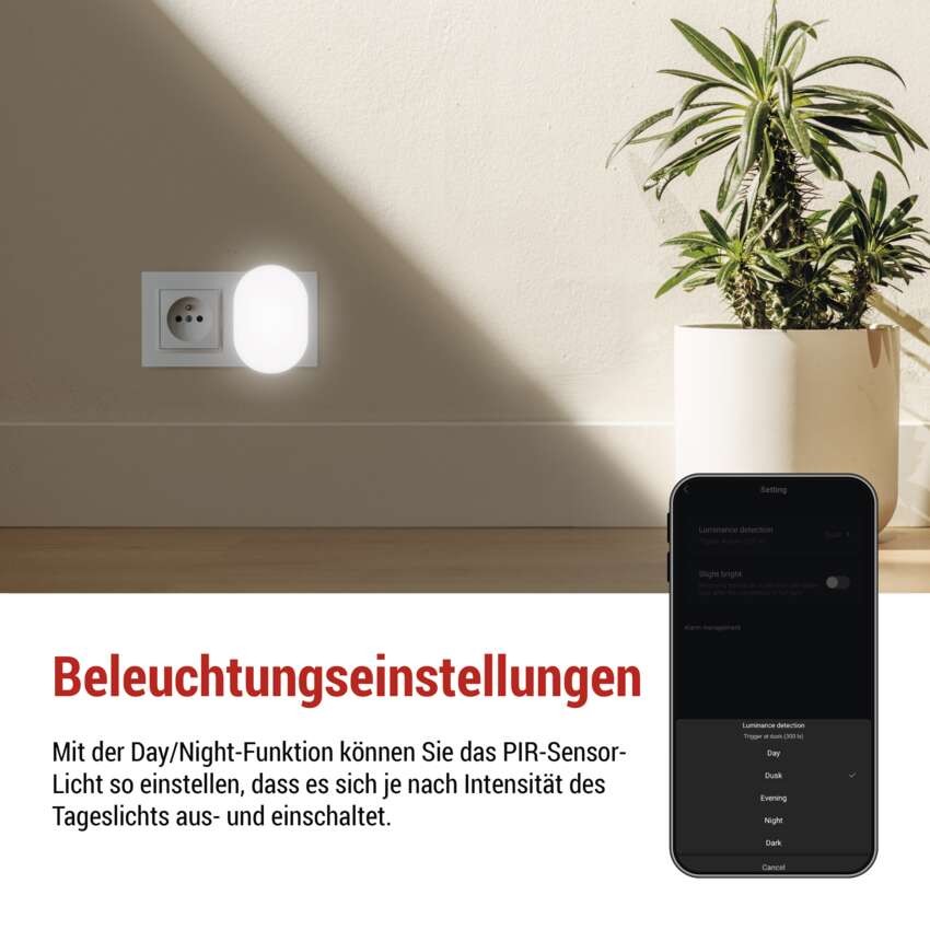 GoSmart PIR-Sensor (Bewegungssensor) mit Nachtlicht, WiFi