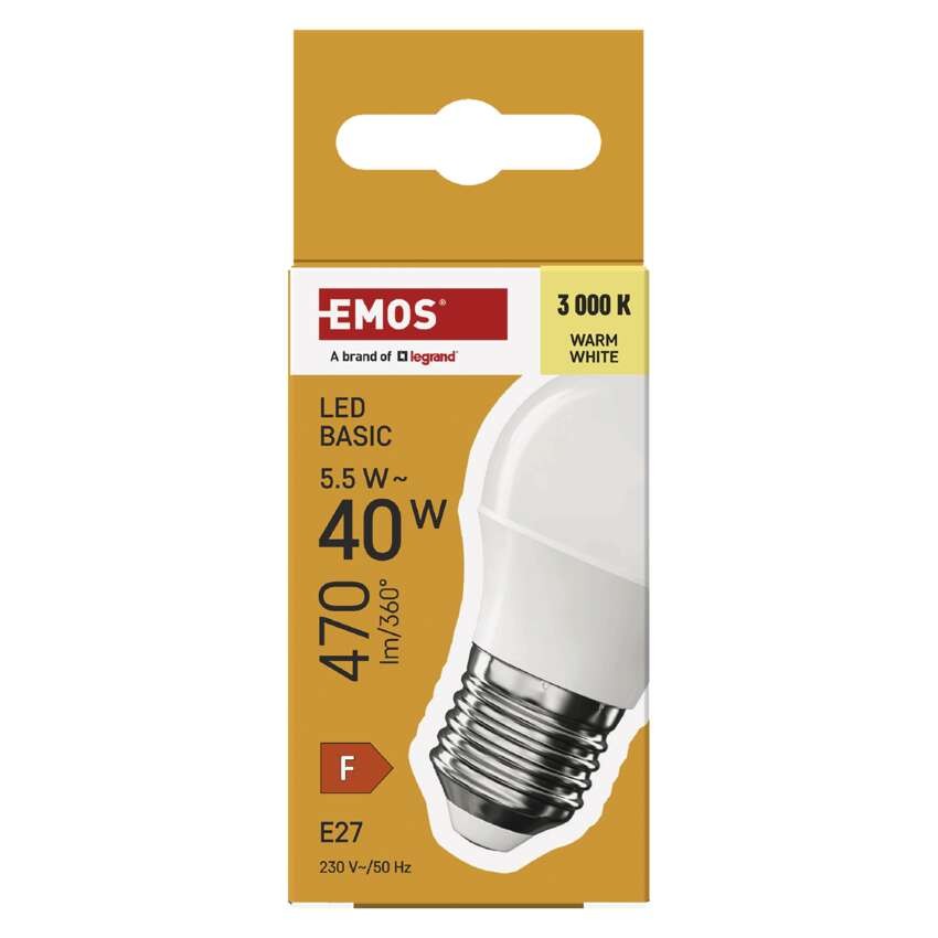 LED žiarovka Basic Mini Globe / E27 / 5,5 W (40 W) / 470 lm / Teplá biela