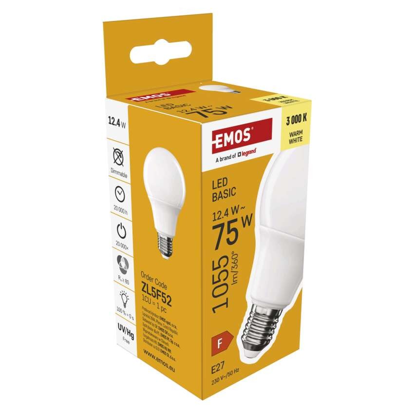 Żarówka LED Basic A60 / E27 / 12,4 W (75 W) / 1055 lm / 1055 lm / Ciepła biel