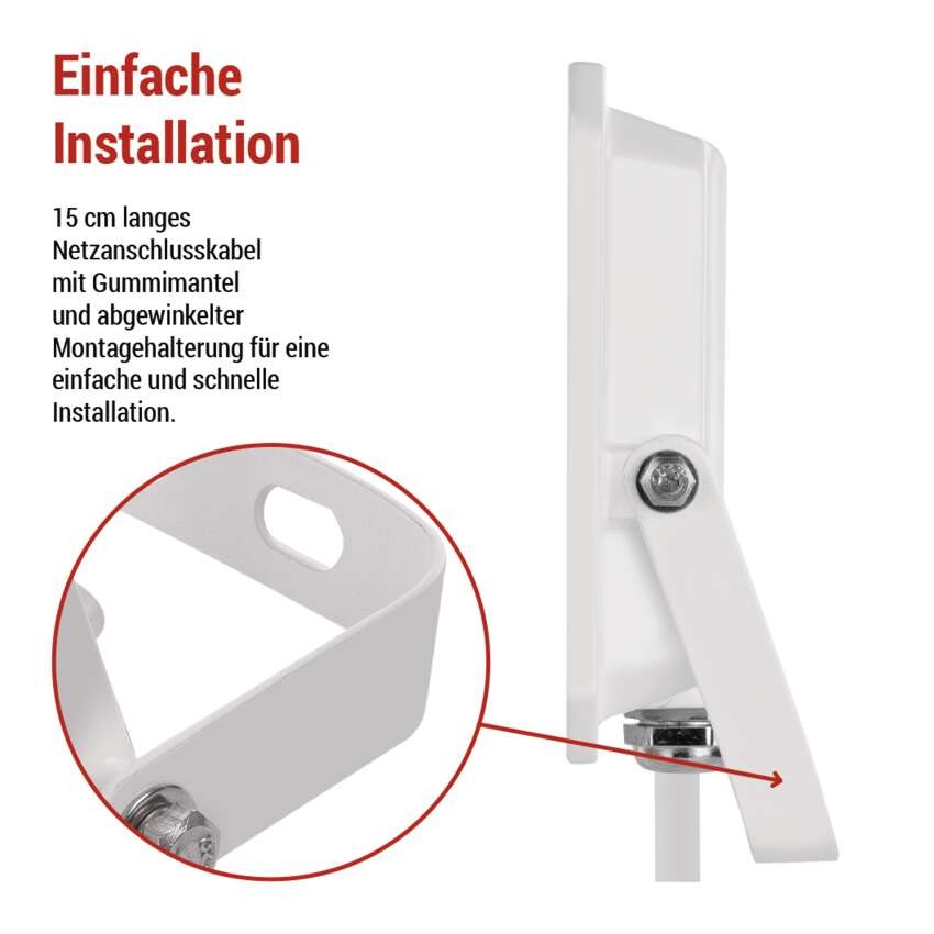 LED reflektor SIMPO 30W, weiß, IP65, 3000 lm, neutralweiß
