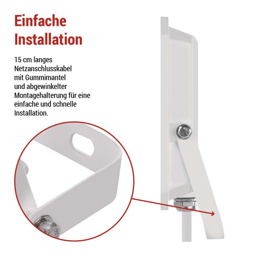 LED reflektor SIMPO 50W, weiß, IP65, 5000 lm, neutralweiß