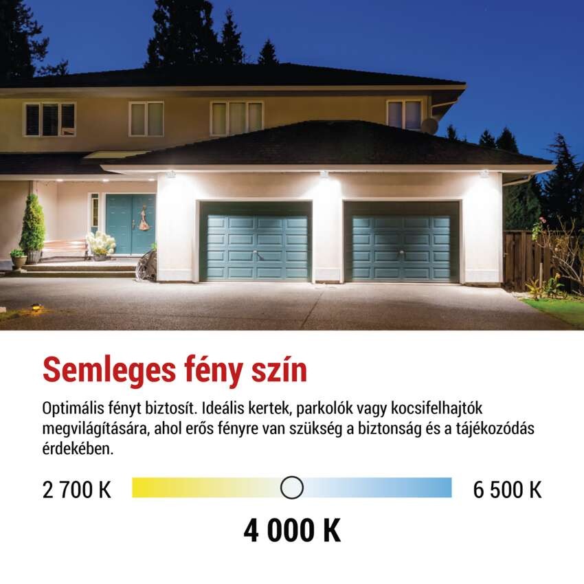 LED reflektor SIMPO 50W, fehér, IP65, 5000 lm, természetes fehér