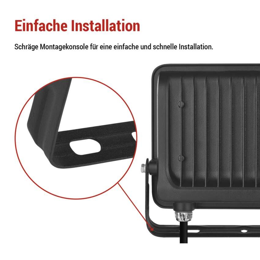 LED reflektor GLARO 50W, schwarz, IP65, 5000 lm, neutralweiß