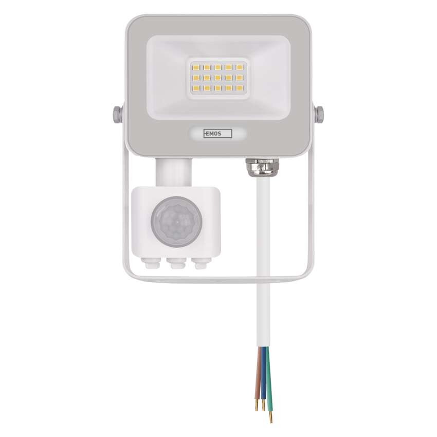 LED reflektor GLARO PIR 10 W, fehér, IP54, 1000 lm, természetes fehér