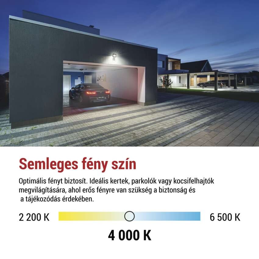 LED reflektor SIMPO PIR 20 W természetes fehér