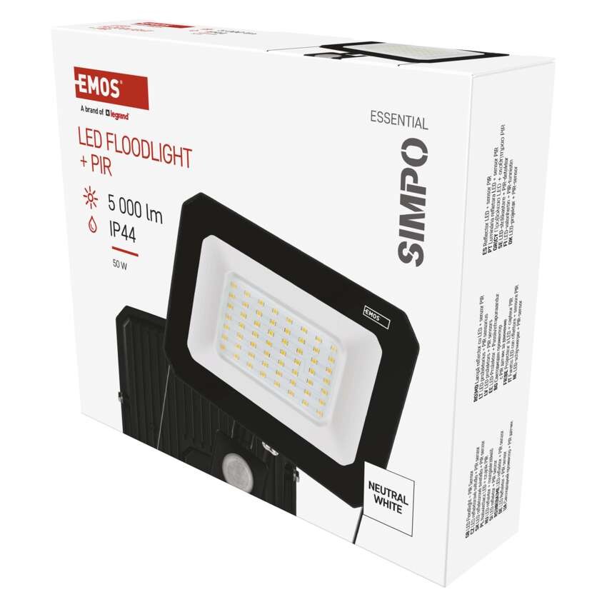 LED reflektor SIMPO PIR 50 W természetes fehér