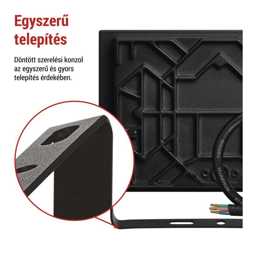 LED-es reflektor TAMBO, 50 W, 5000 lm, IP65, fekete