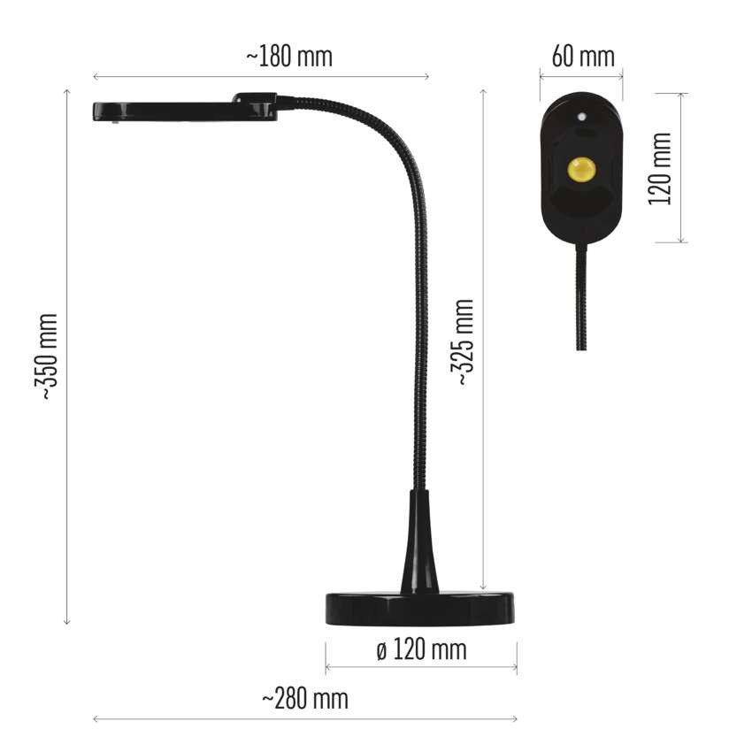 EMOS LED asztali lámpa black & home, fekete