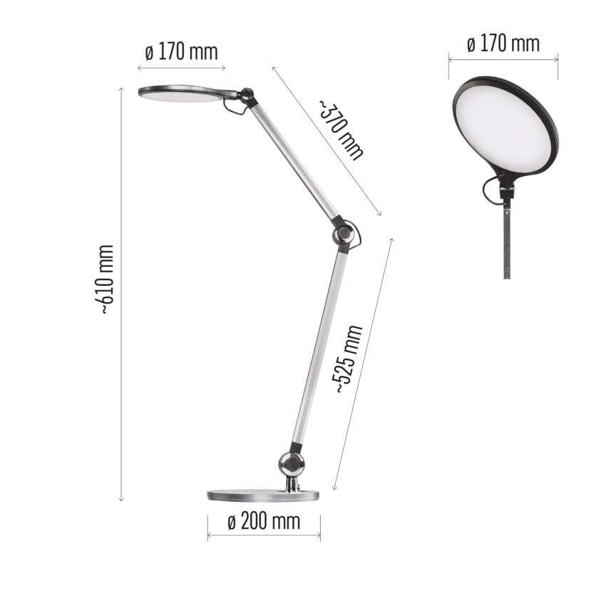 LED stolná lampa KAREN, sivá
