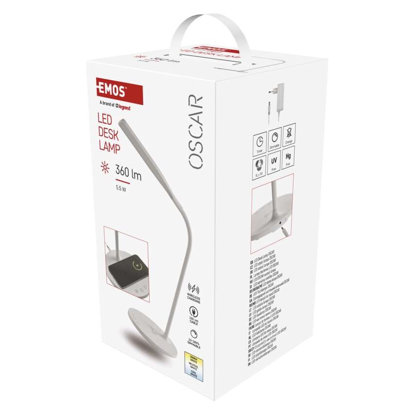 LED Schreibtischlampe OSCAR, weiss