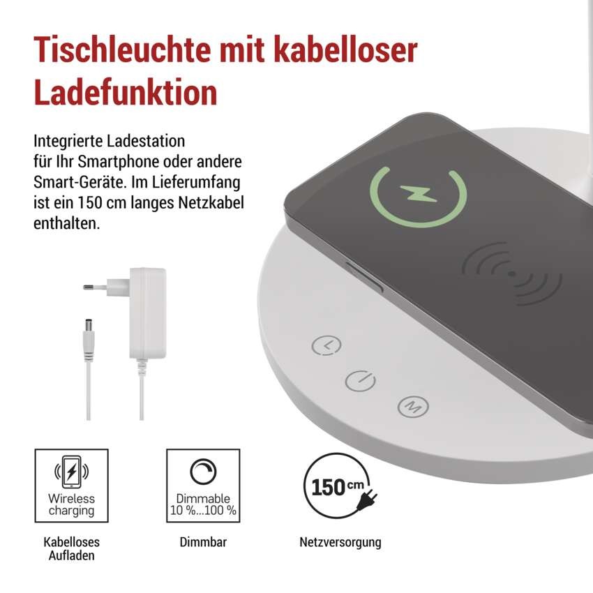 LED Schreibtischlampe OSCAR, weiss