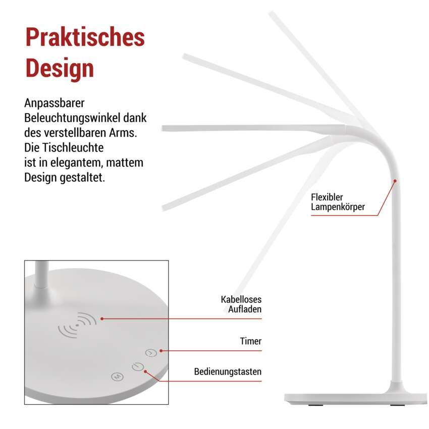LED Schreibtischlampe OSCAR, weiss