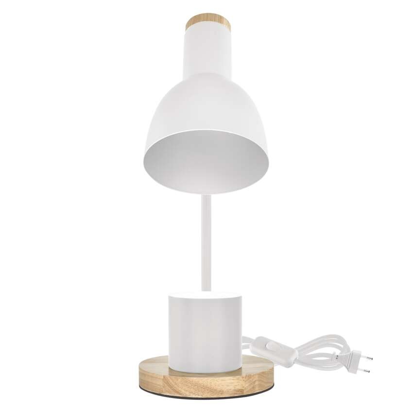 Lampa biurkowa POPPY na żarówkę E27, biała