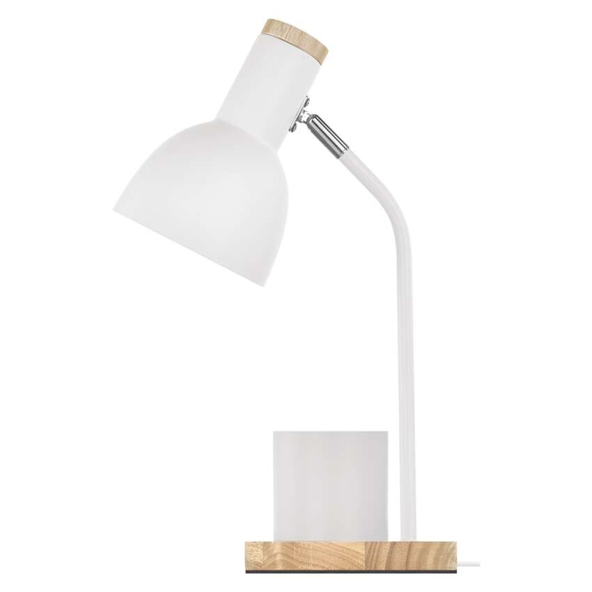 Lampa biurkowa POPPY na żarówkę E27, biała