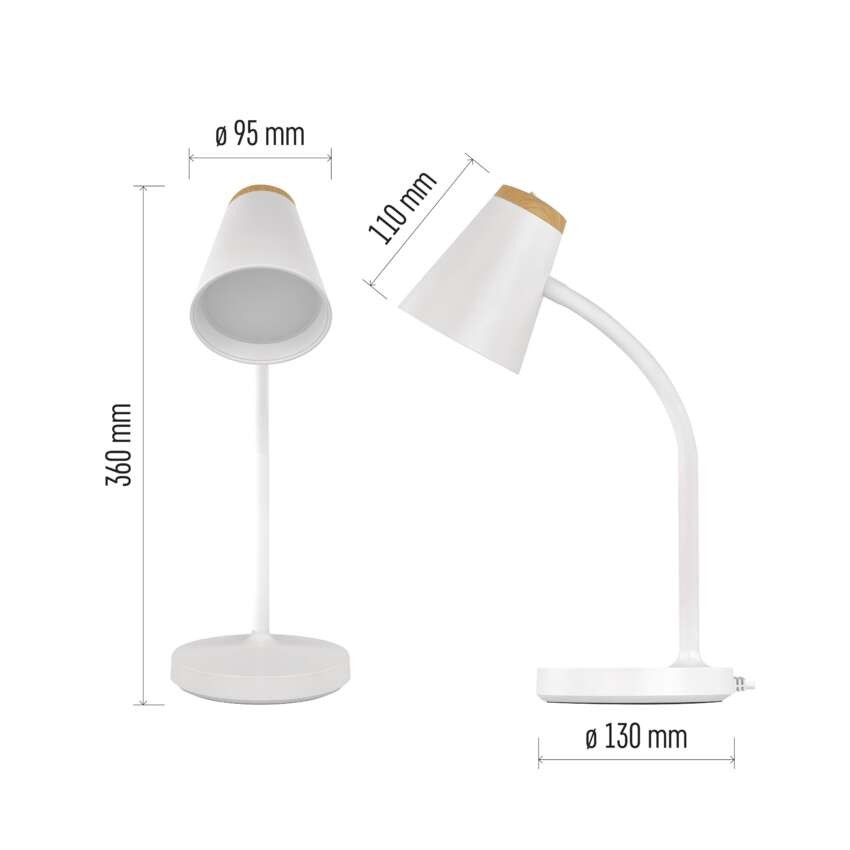 LED stalinis šviestuvas TARA, baltas
