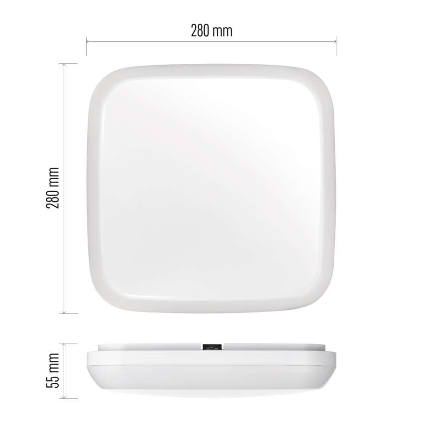 LED svetilo nadometno DORI, kvadratno, 18W, IP54, nevtralno bela