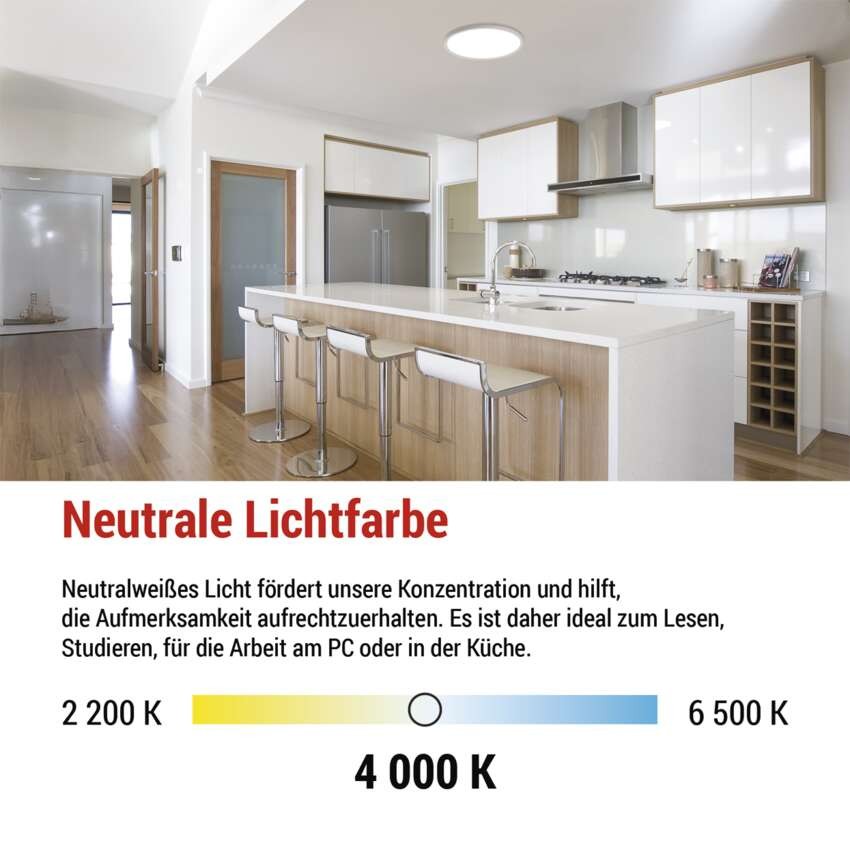 LED-Anbauleuchte FLORI rund, weiß, 18W, neutralweiß