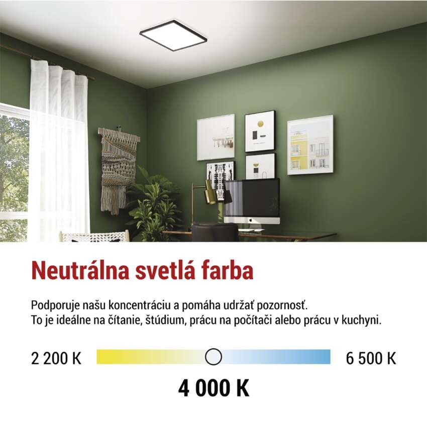 LED prisadené svietidlo FLORI štvorcový, čierné, 18W, neutrálna biela
