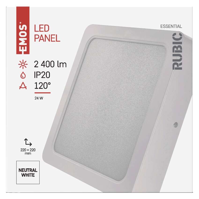LED šviestuvas RUBIC 22 x 22 cm, 24 W, neutraliai baltas