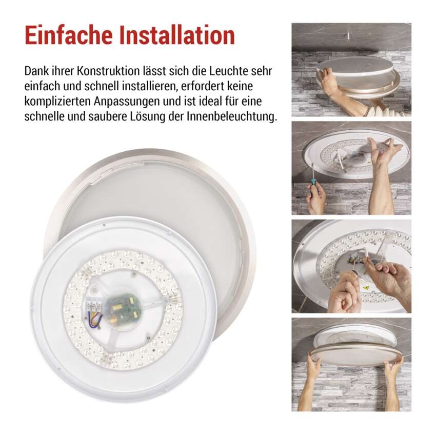 LED Deckenleuchte SABI, rund, 30W, dimmbar, warm/neut./kaltweiß