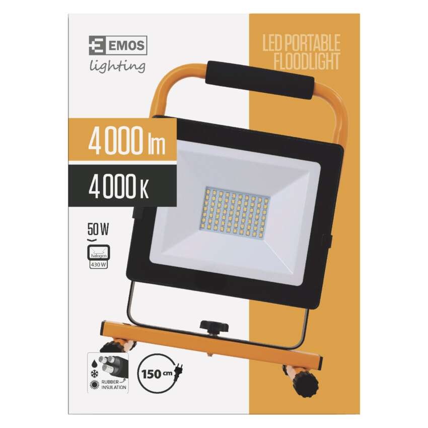 LED reflektor přenosný, 50W neutrální bílá