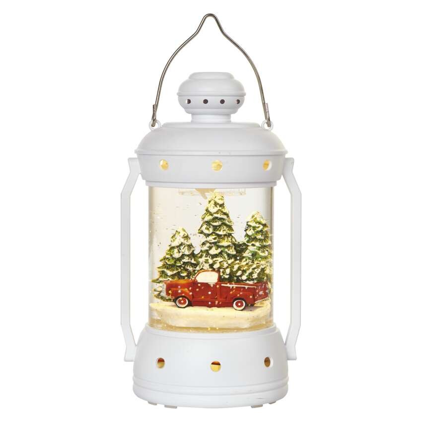 LED Weihnachtslaterne, 19,5 cm, 3x AA, Innen, warmweiss, Timer