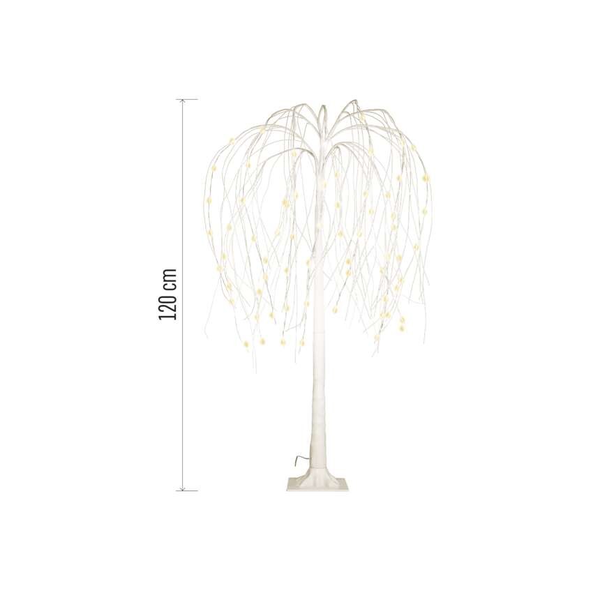 LED svietiaci stromček, 120 cm, vonk. a vnút., teplá biela