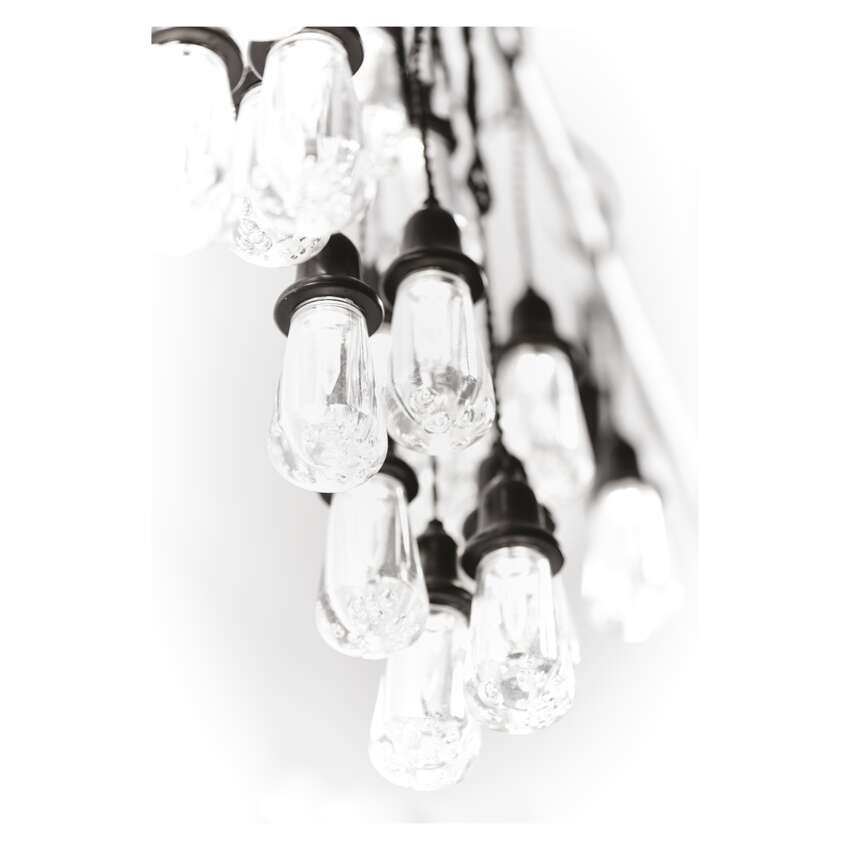 LED Lichterkette – 16x Partylichter klar, 7,6 m, Außen und Innen, Warm-weiß