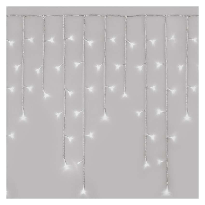 LED kalėd. varvekliai, 5 m, lauko ir vidaus, šaltai balti, valdiklis, 8 režimai, laikmatis