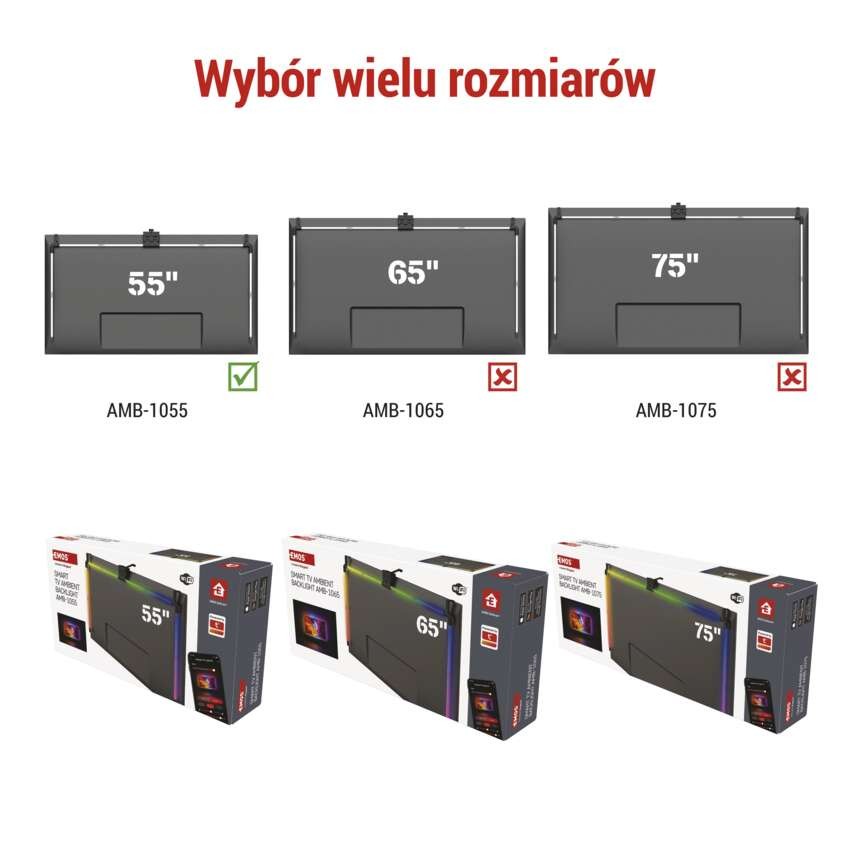 GoSmart Oświetlenie Ambilight LED RGB do TV 55'' (139 cm)