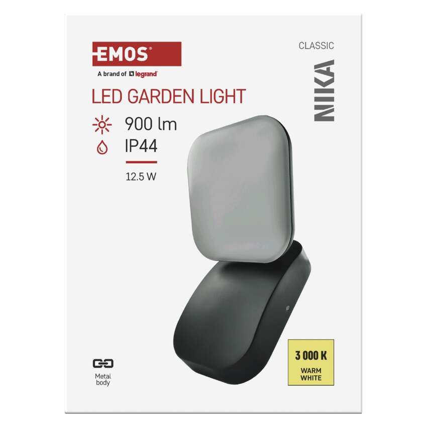 LED sodo šviestuvas NIKA, 12 × 12 × 20 cm, 12,5 W, Šiltai balta