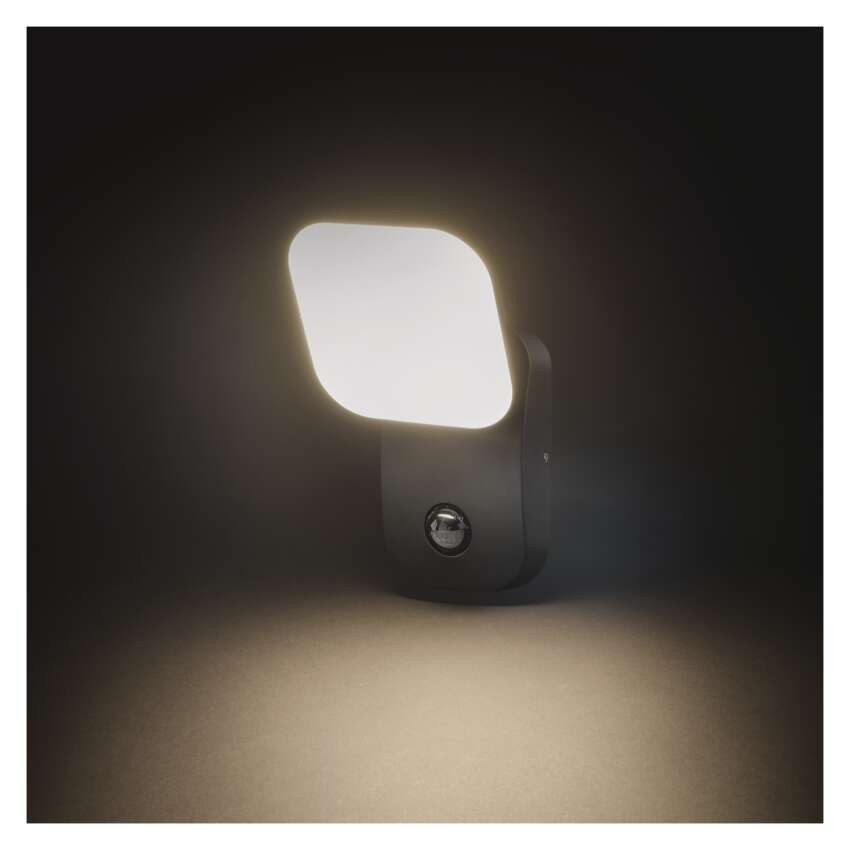 LED Garten-Wandleuchte NIKA mit Dämmerungssensor, 12 x 12 x 20 cm, 12,8 W, warmweiß