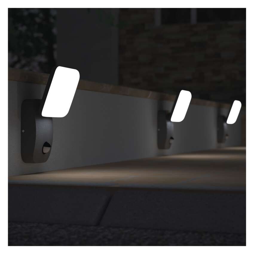 LED Garten-Wandleuchte NIKA mit Dämmerungssensor, 12 x 12 x 20 cm, 12,8 W, warmweiß