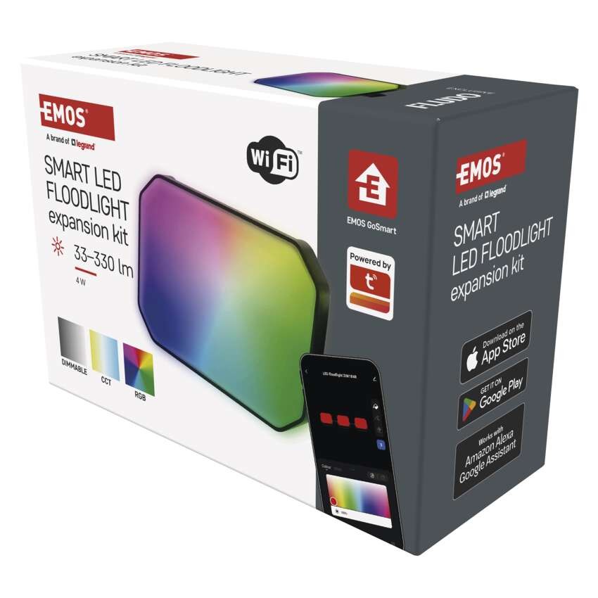 GoSmart lauko LED prožektorius, papildomas rink., 1 vnt., 4 W, RGBIC, reguliuojamas, WiFi