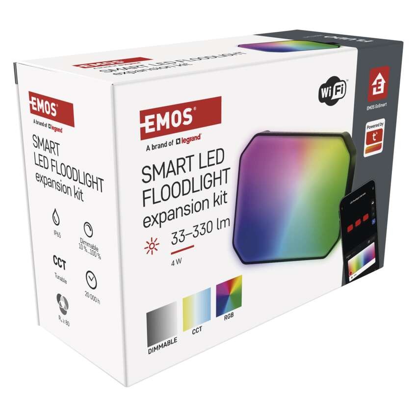 GoSmart lauko LED prožektorius, papildomas rink., 1 vnt., 4 W, RGBIC, reguliuojamas, WiFi